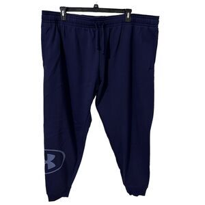 Under Armour Mens 4XL Blue Rival Fleece Macro Branded Jogging‎ Pant NWT